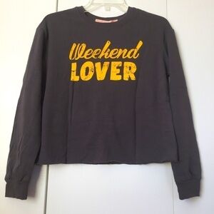 Rebellious One Oversize Cropped Graphic Sweatshirt